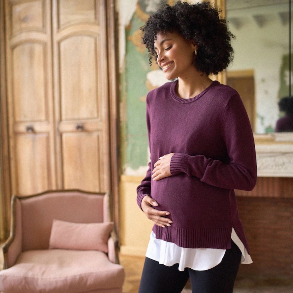 Seraphine Deep Purple Nursing & Maternity Knitwear Sweater
